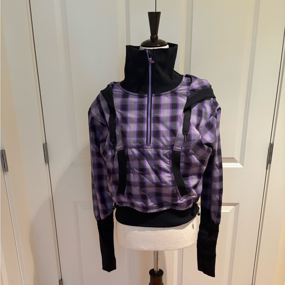 Lululemon Purple Plaid Cropped Jacket